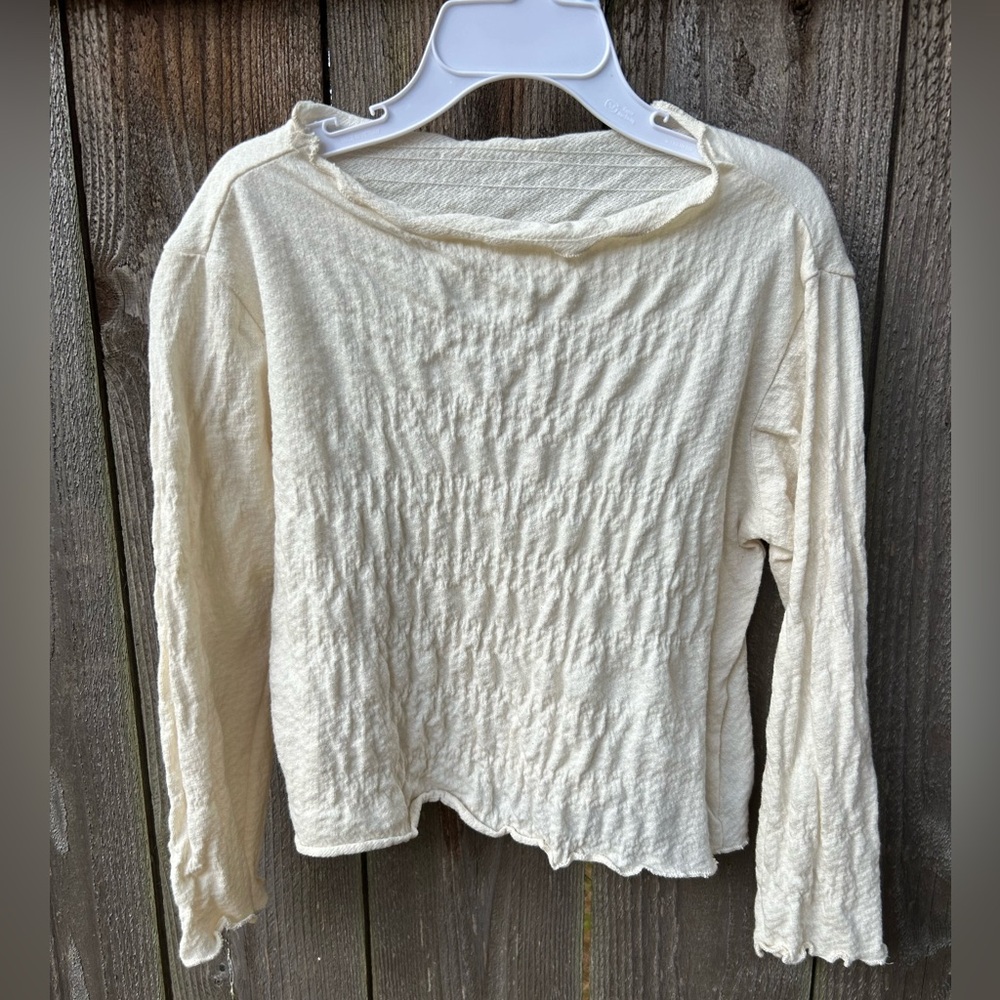 Zara size 7 ivory long sleeve top